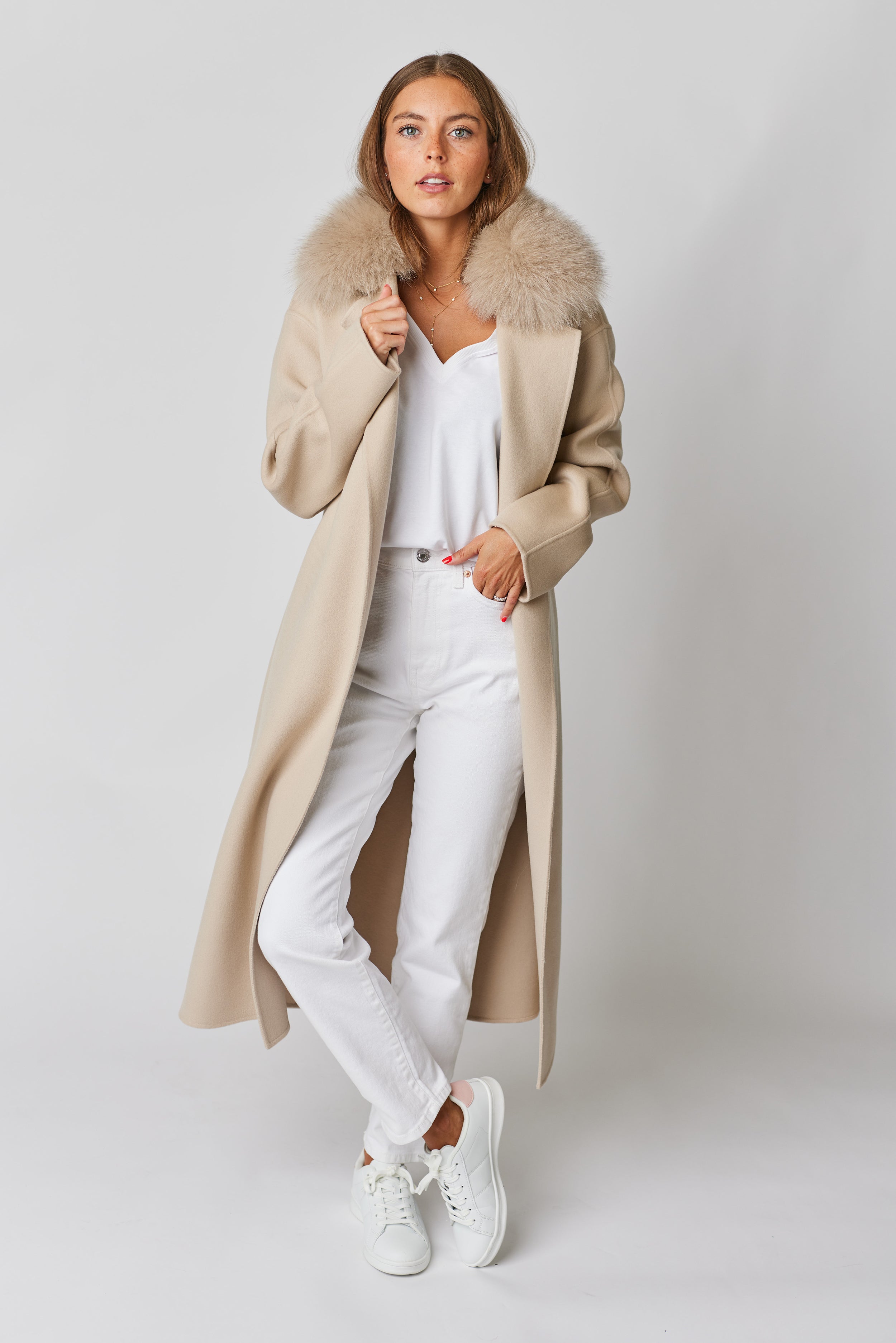 Victoire II Cashmere Coat - Beige