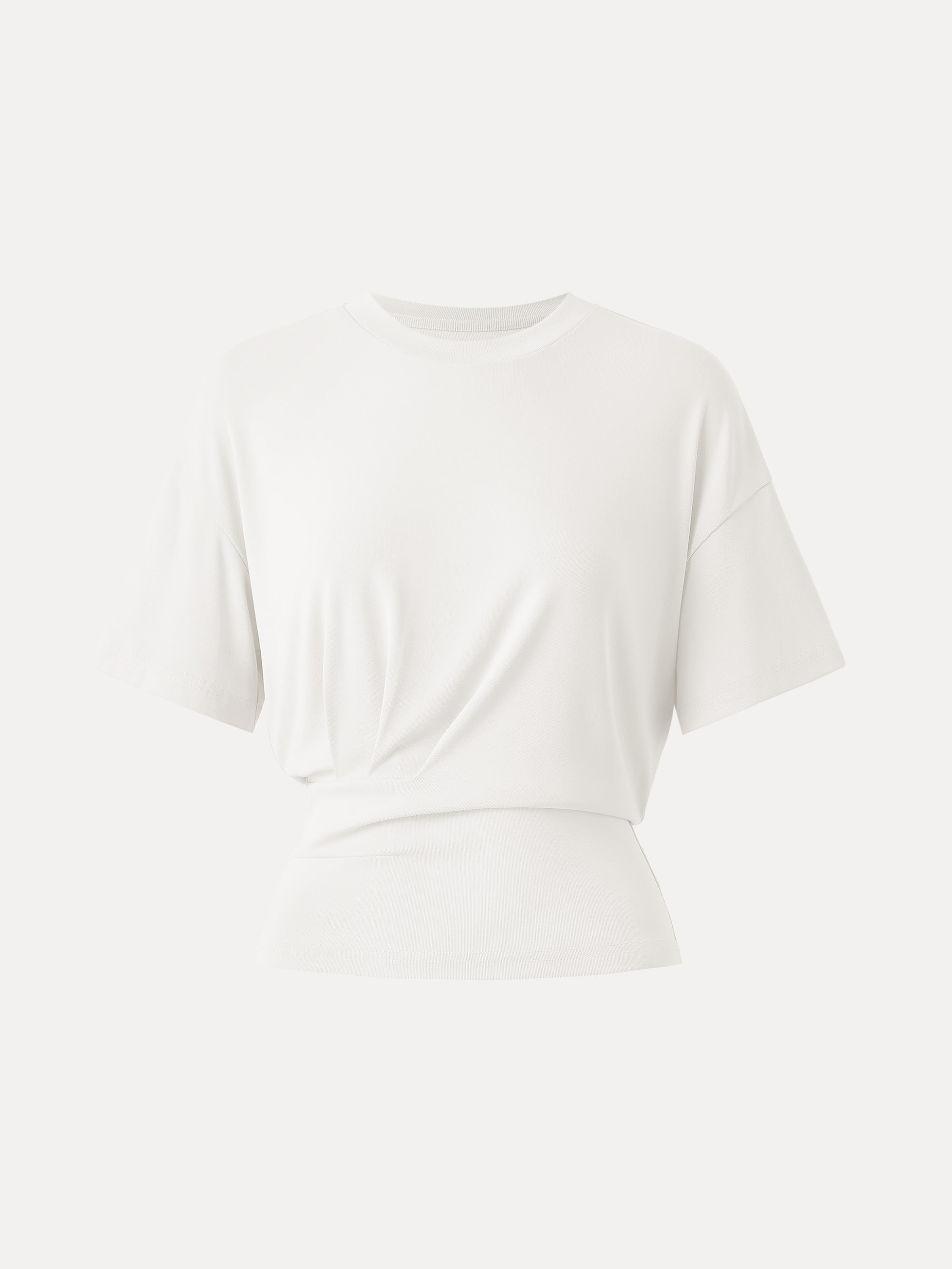 Crewneck Short Sleeve Tucked Tee