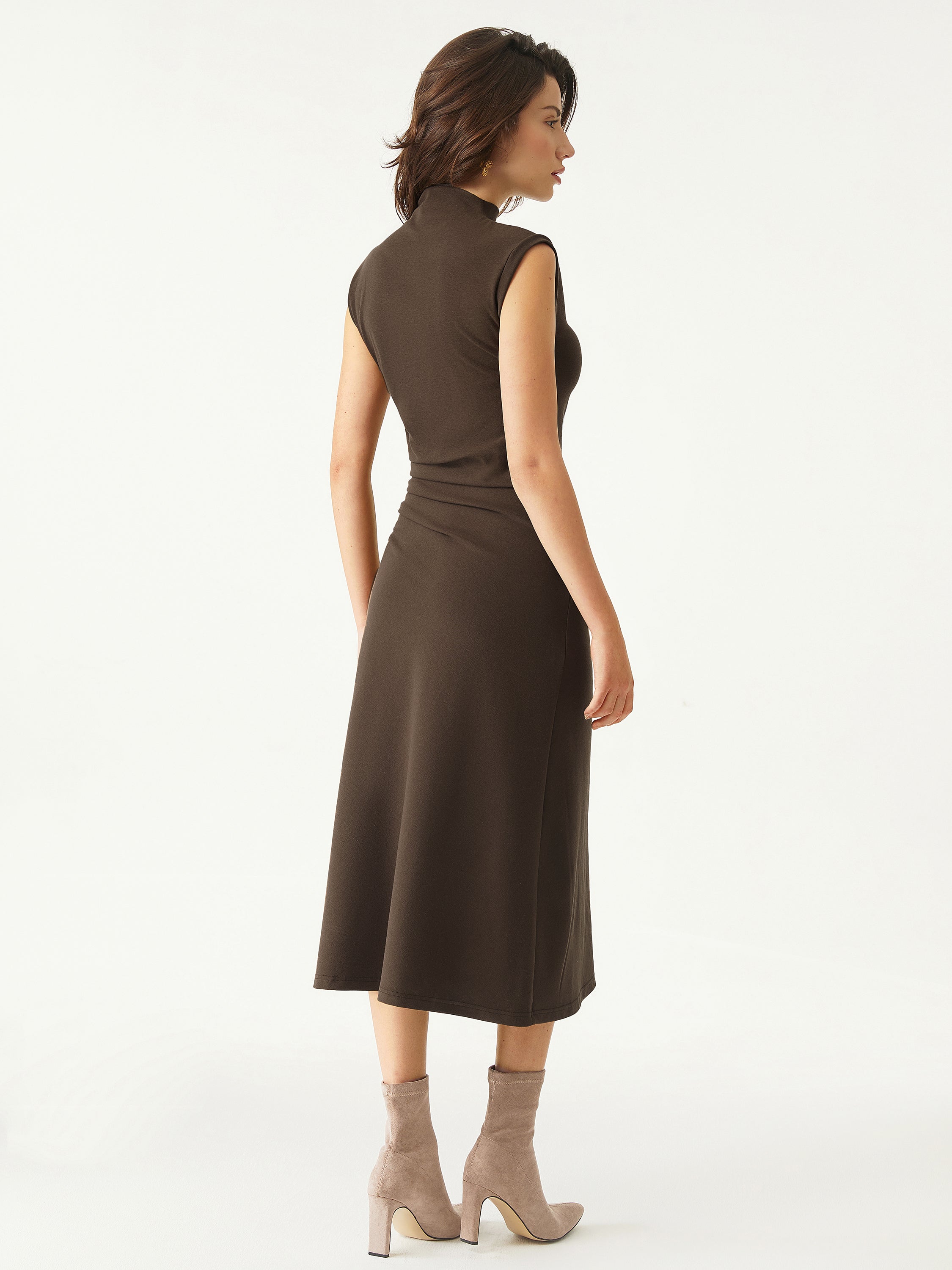 ElegantMock Structured Midi Dress