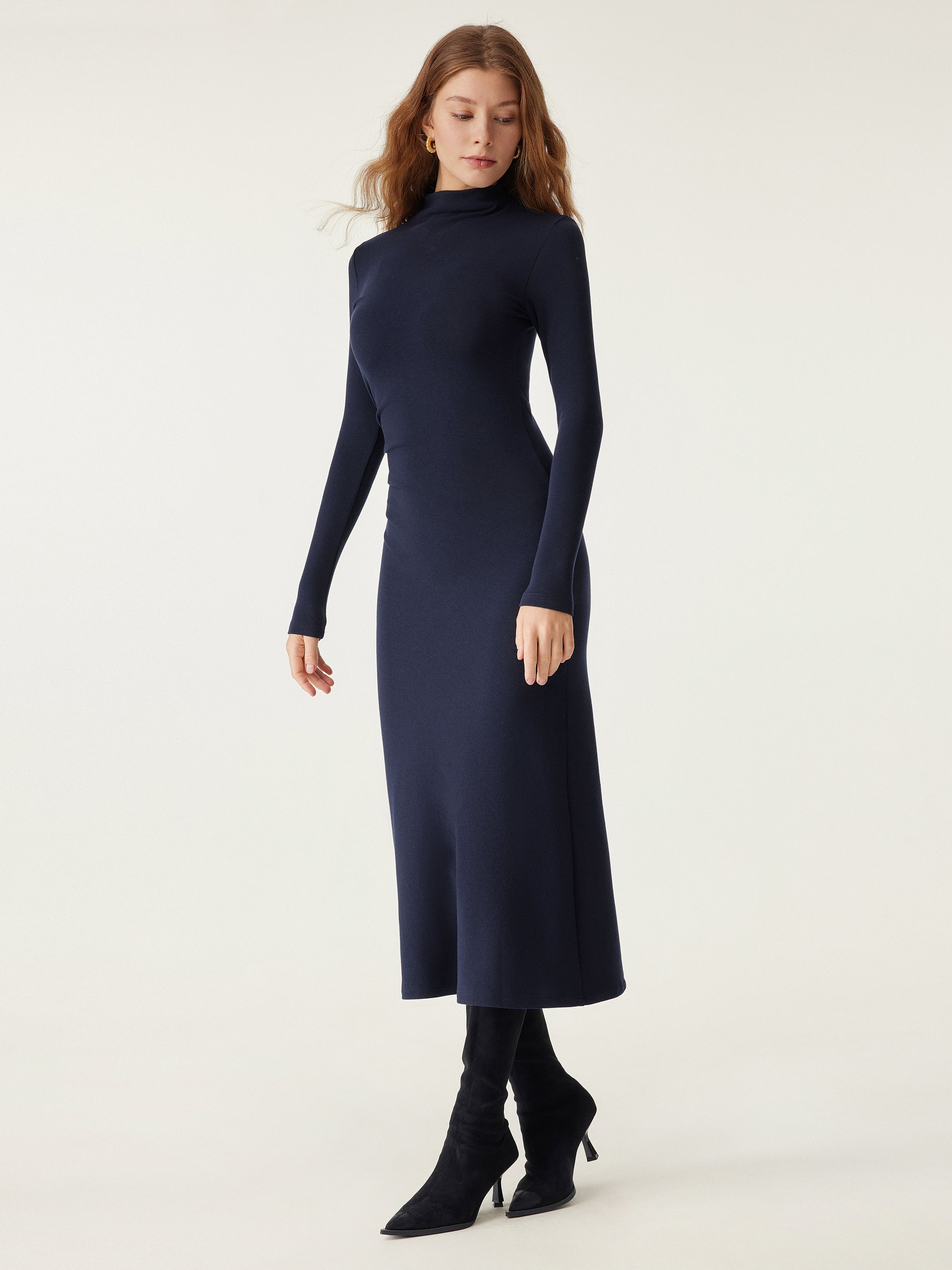 LuxeHeat Turtleneck Dress
