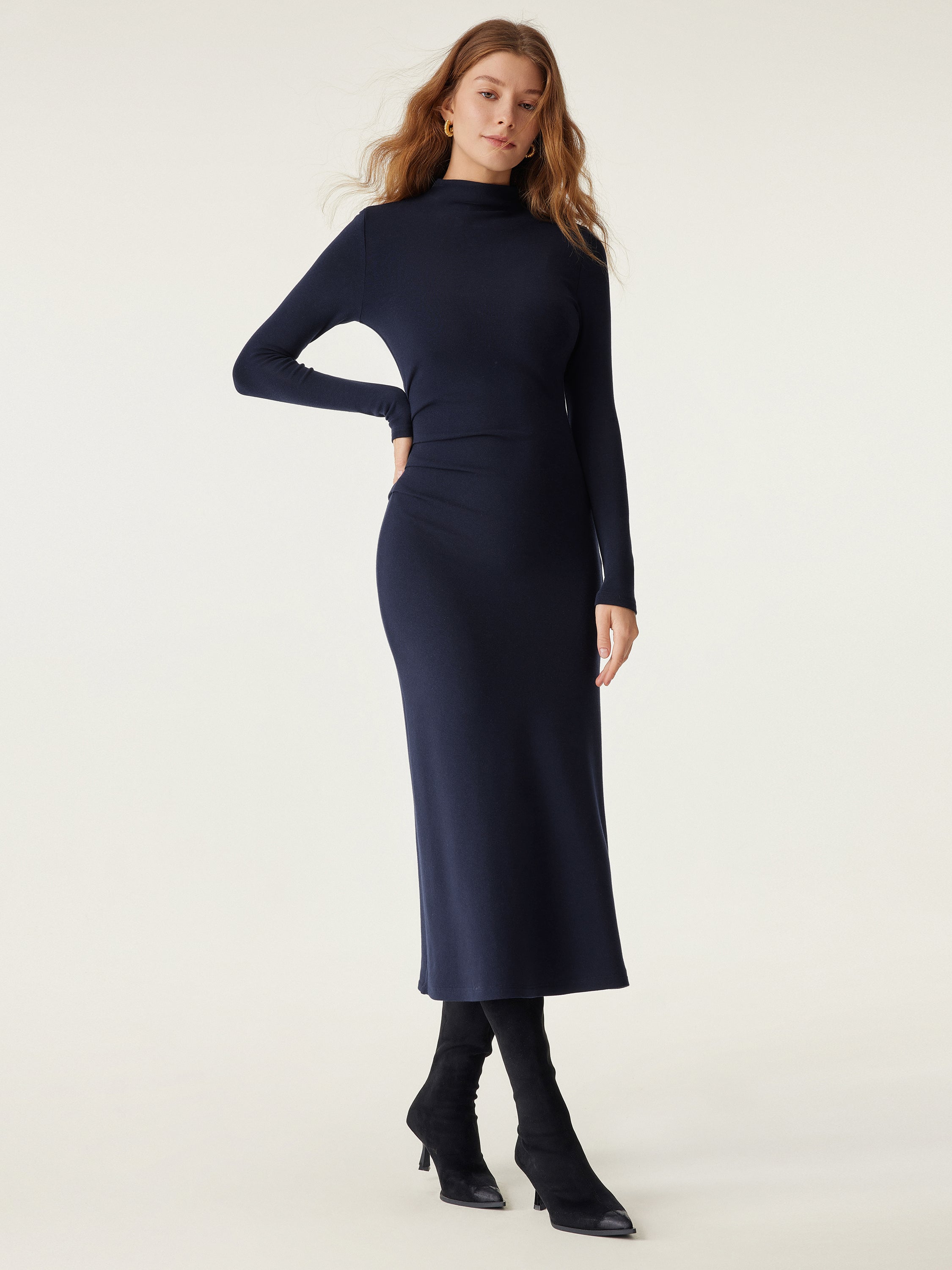 LuxeHeat Turtleneck Dress