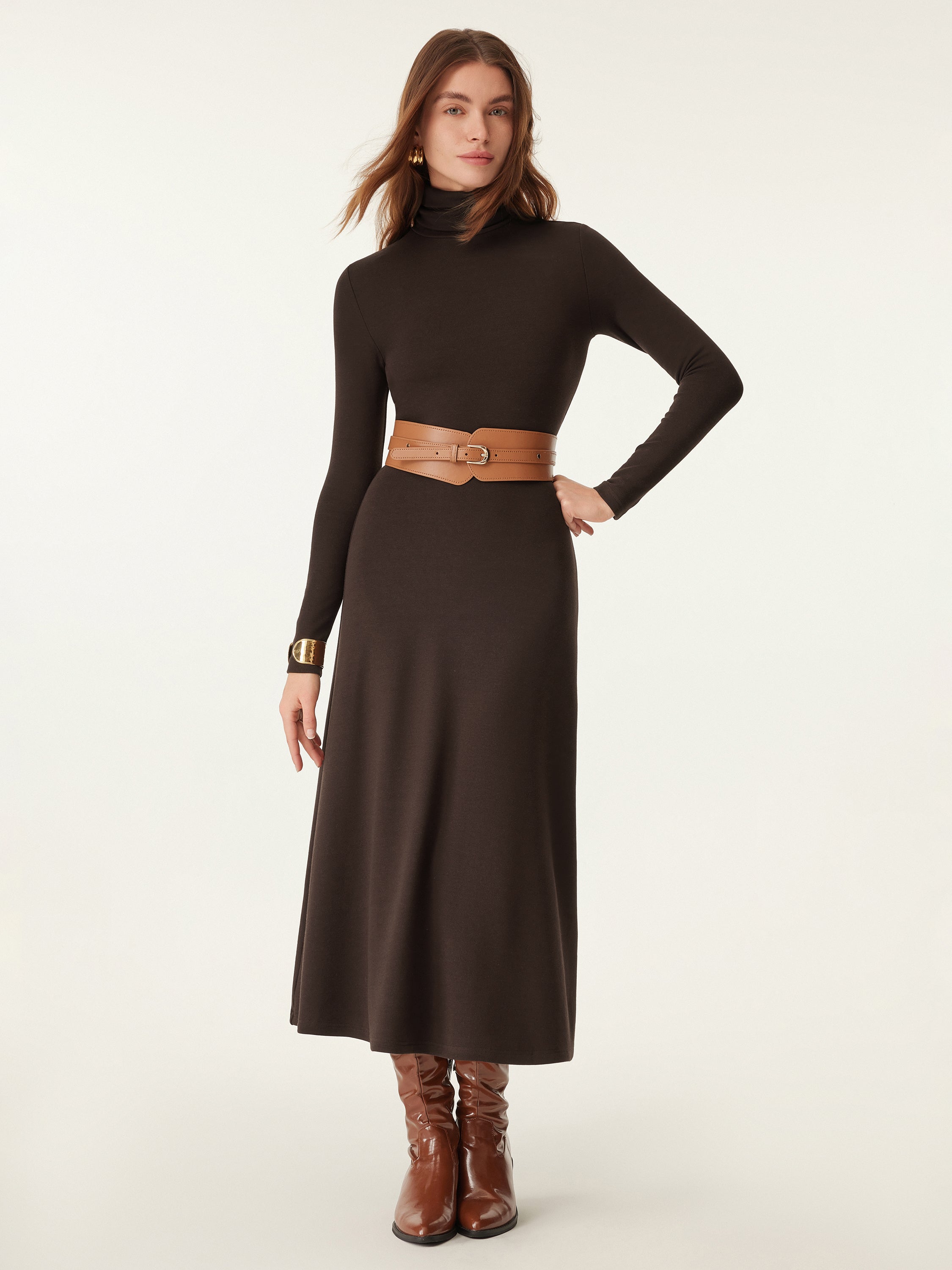 LuxeHeat Turtleneck Dress