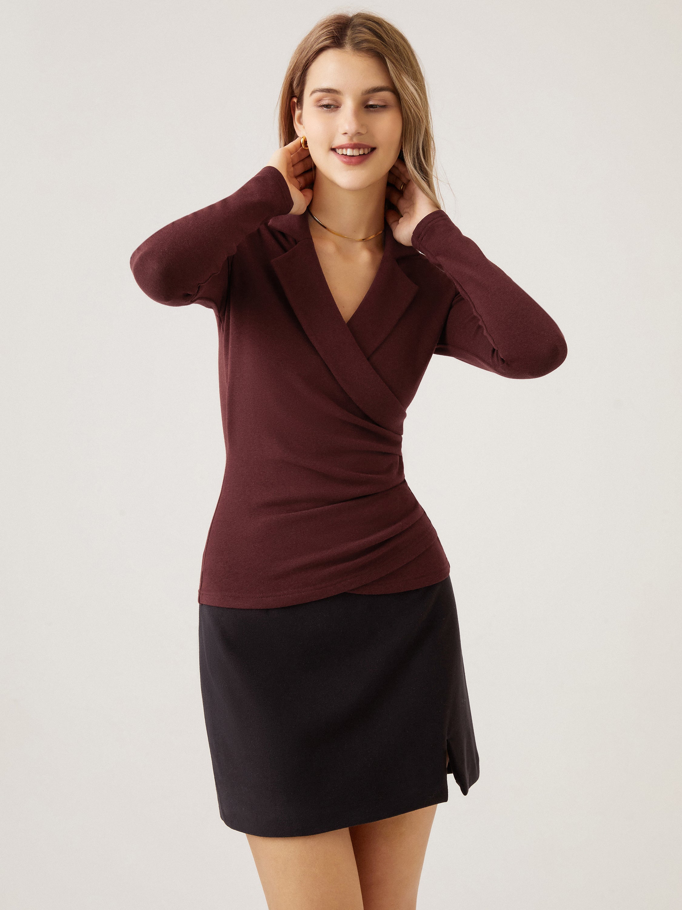 Collared Surplice Top