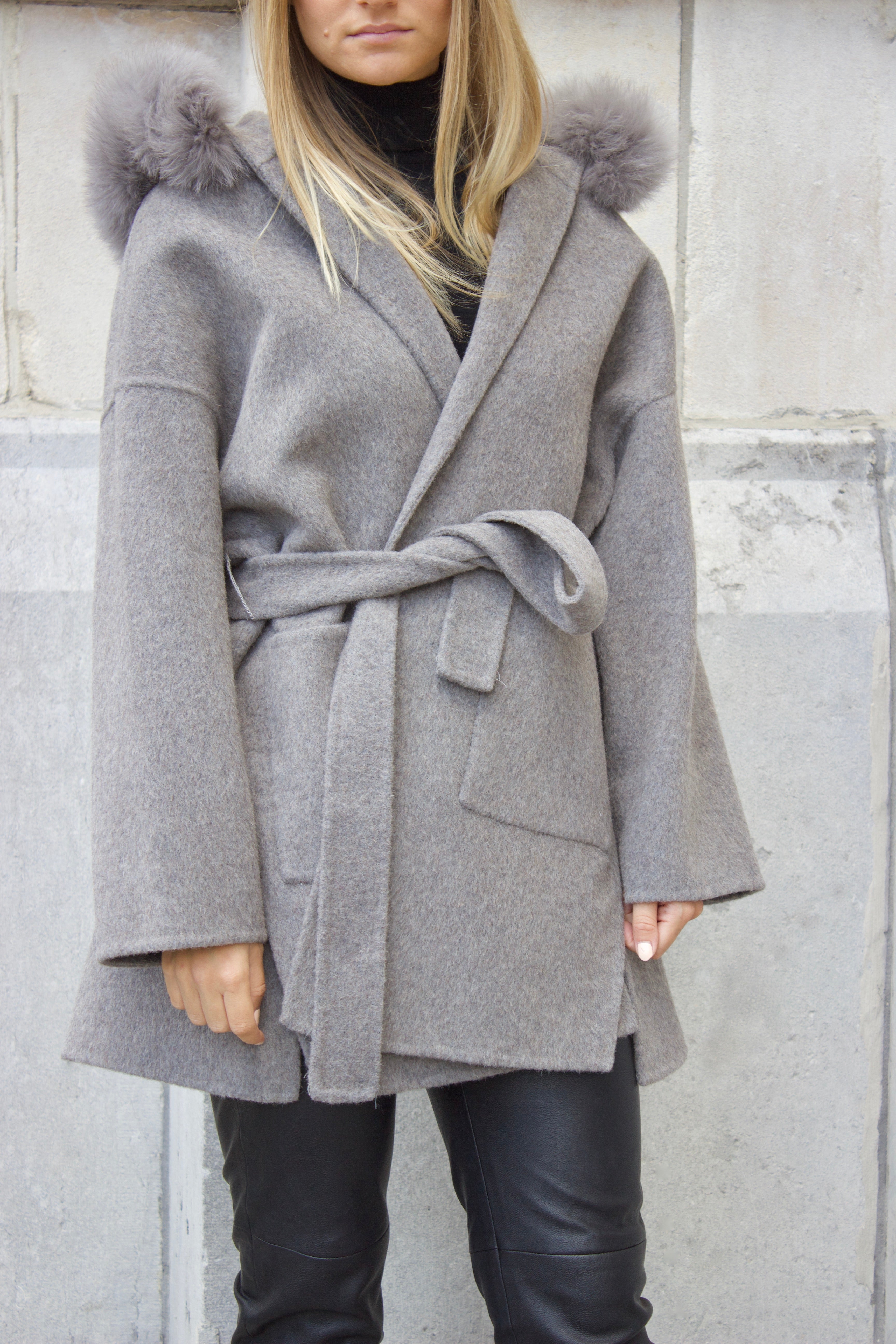 Constance Cashmere Coat - Grey