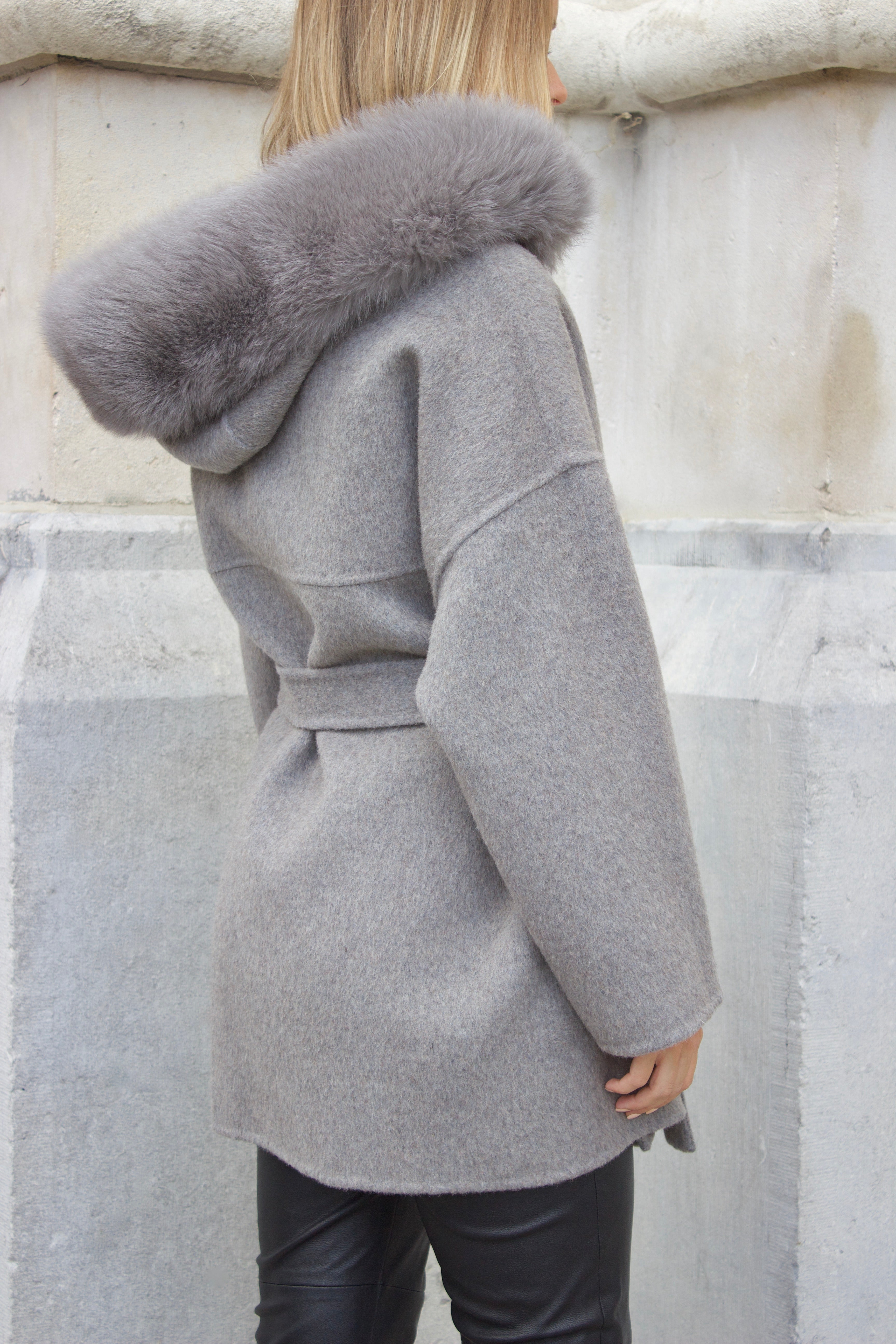 Constance Cashmere Coat - Grey