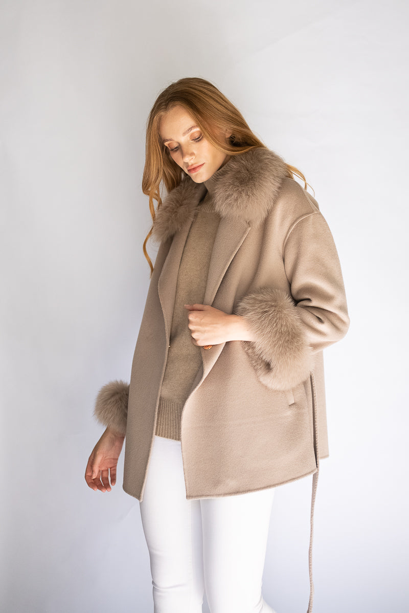 Lugano Cashmere Coat - Greige