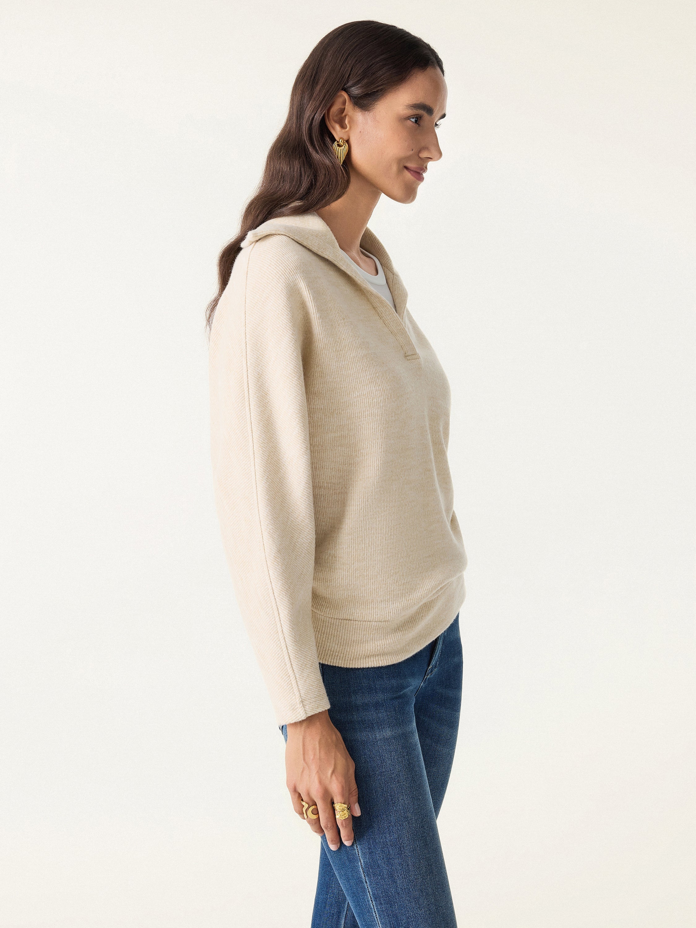 SoftEase Collared V-Neck Pullover