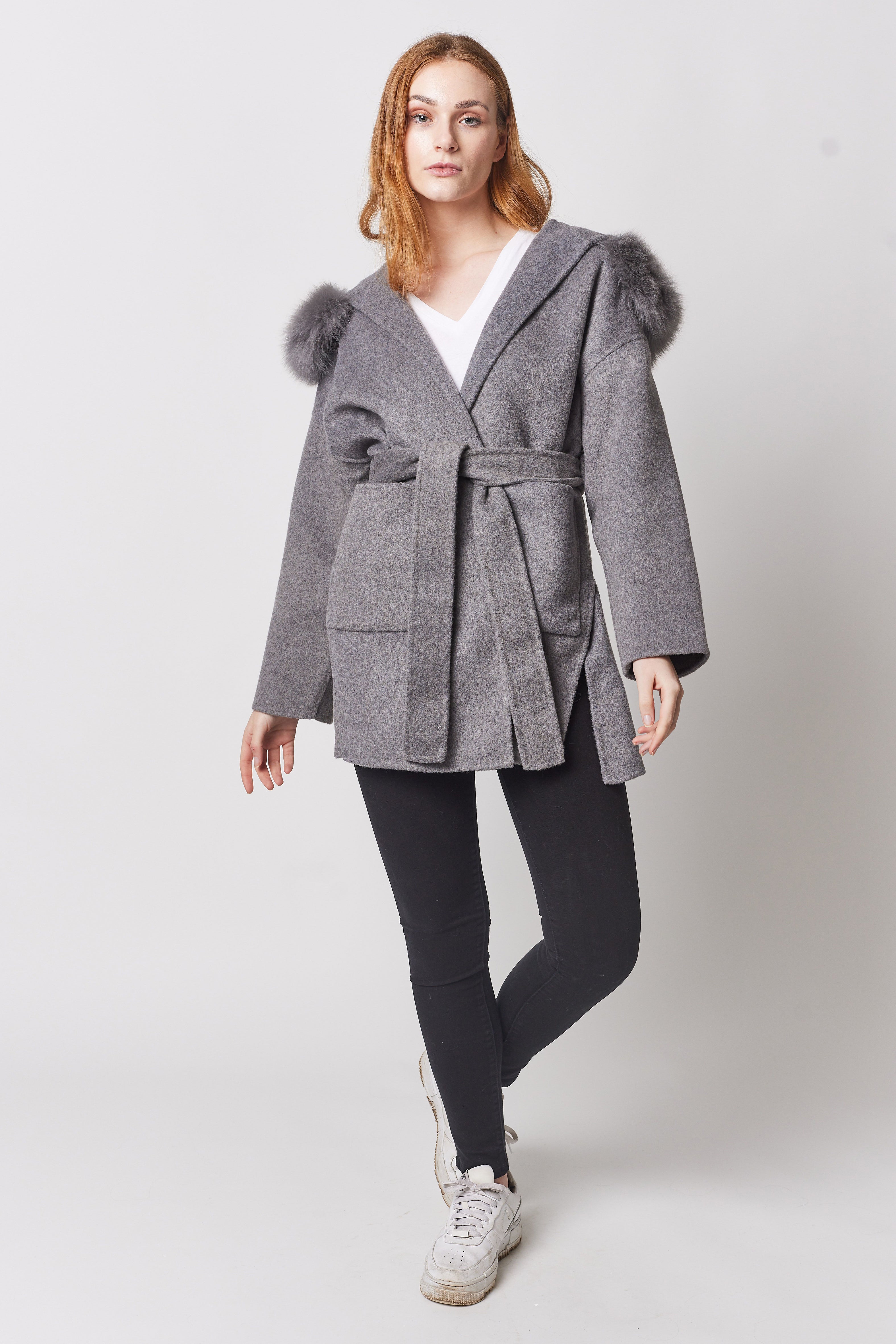 Constance Cashmere Coat - Grey