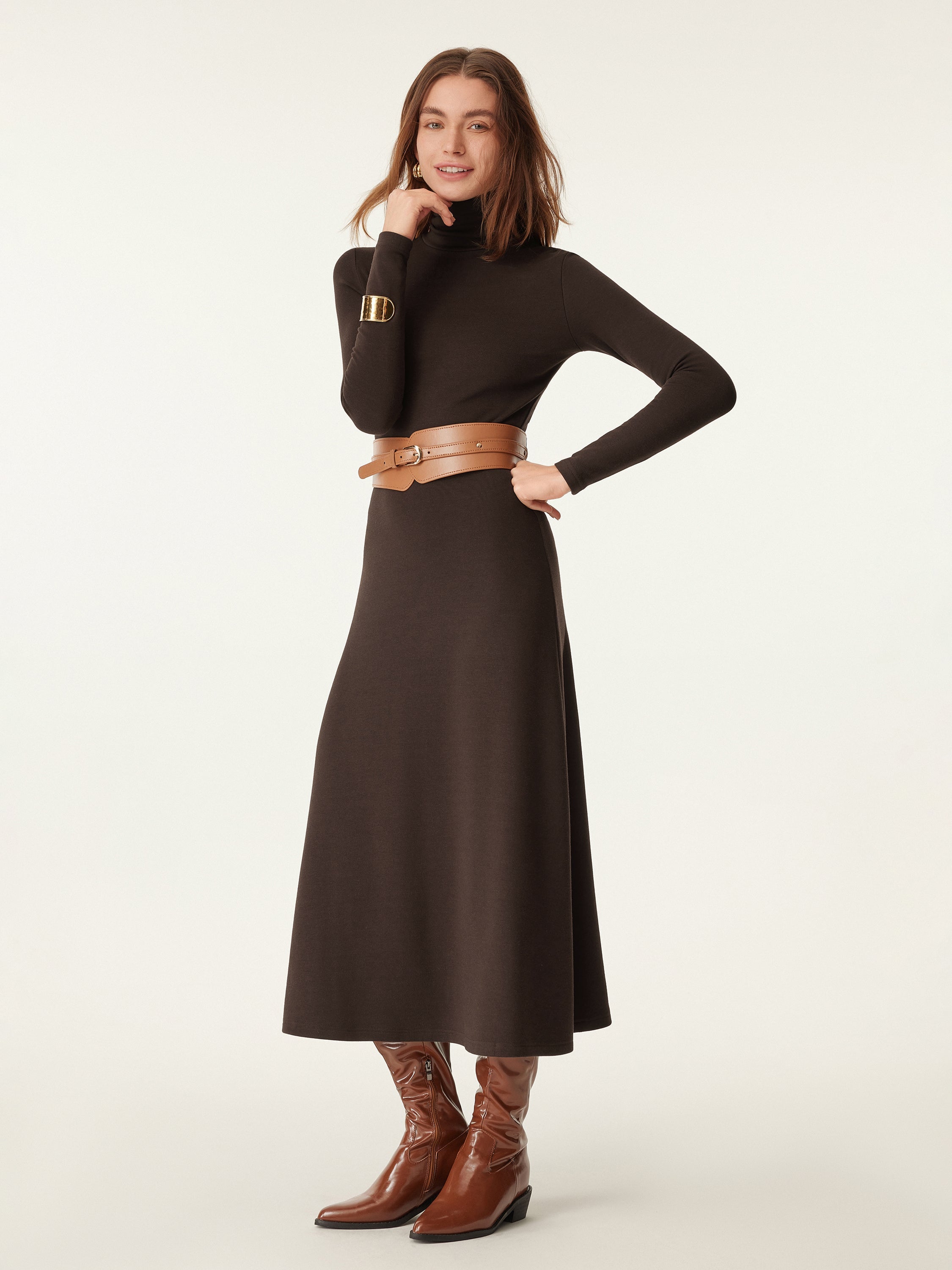 LuxeHeat Turtleneck Dress