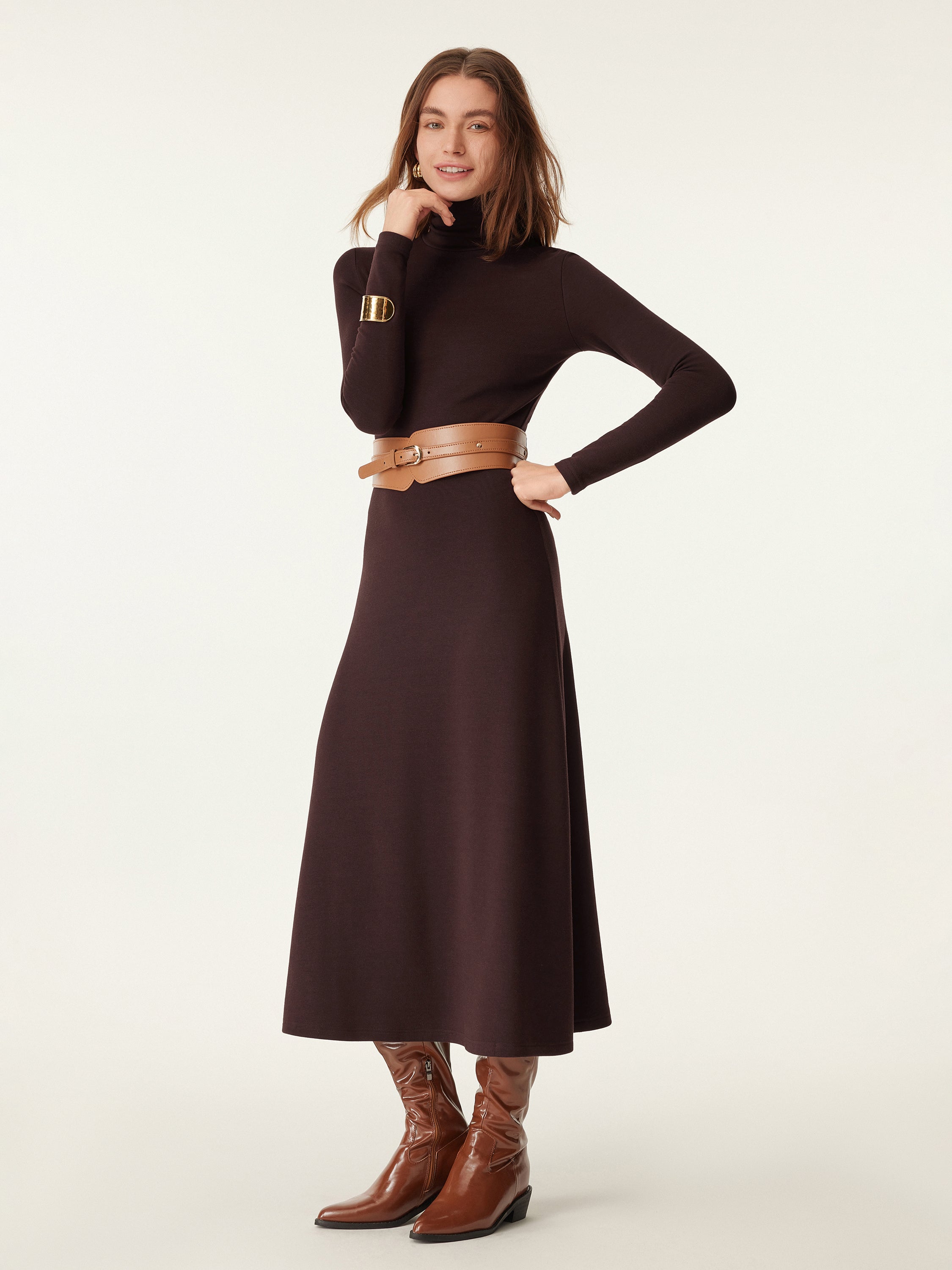 LuxeHeat Turtleneck Dress