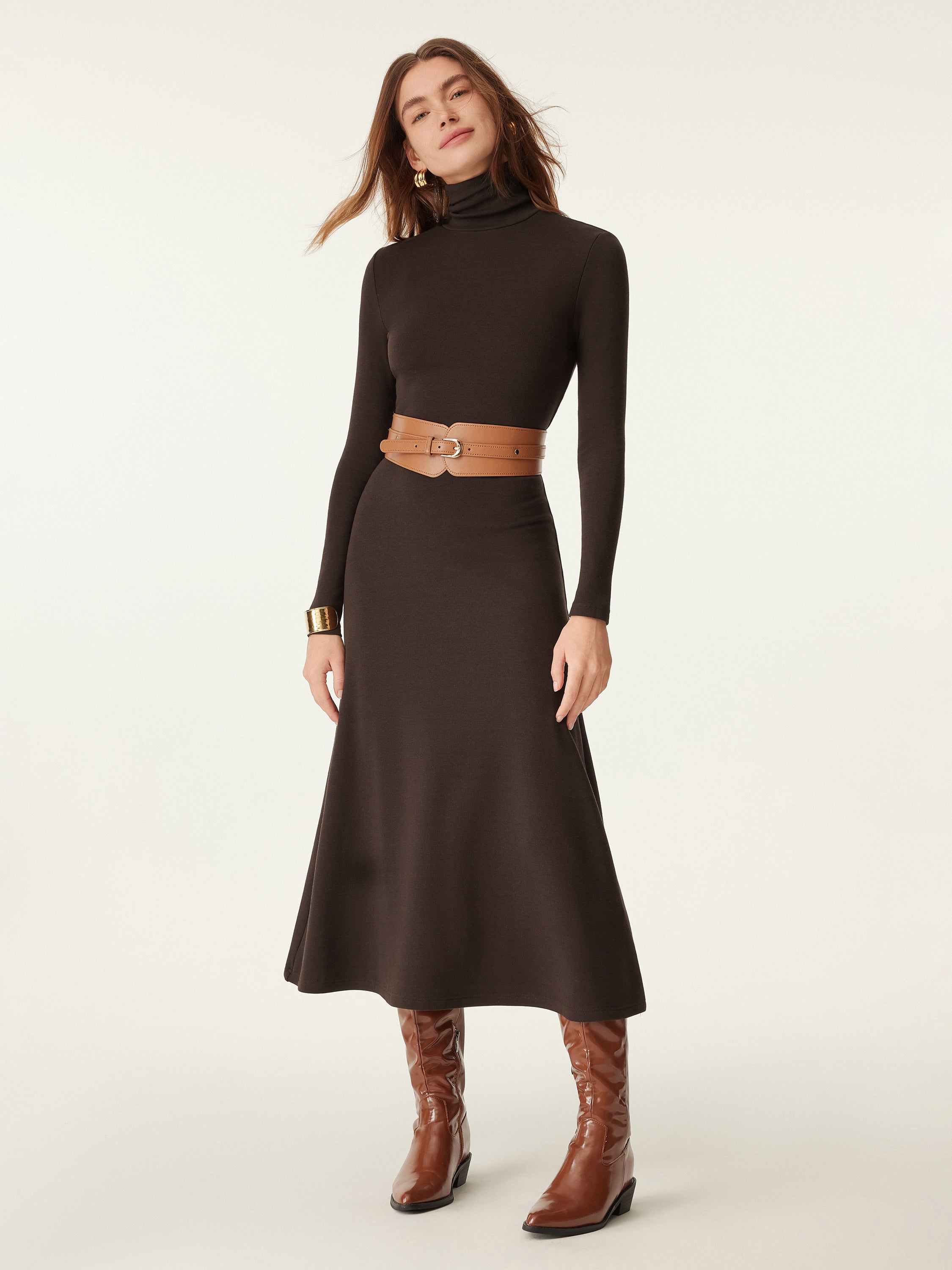 LuxeHeat Turtleneck Dress
