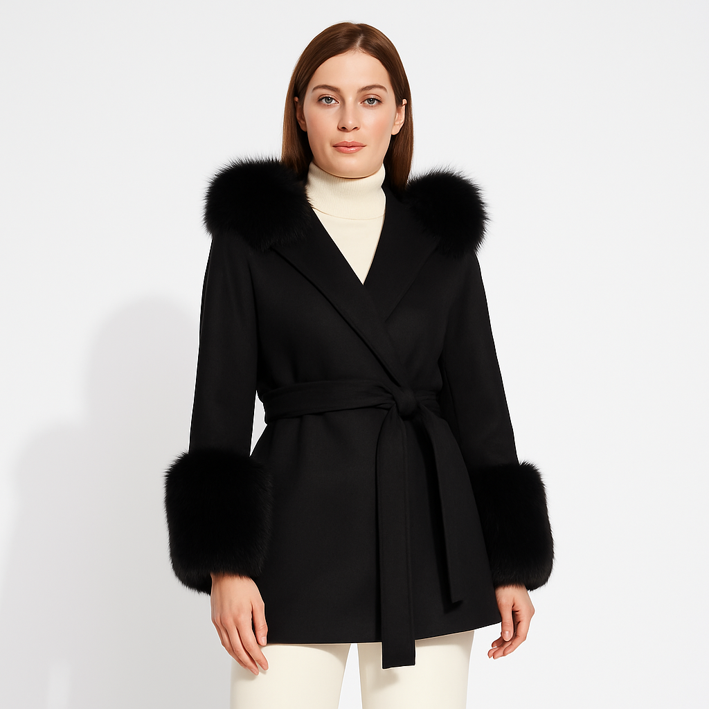 Ophelia Cashmere Coat - Black